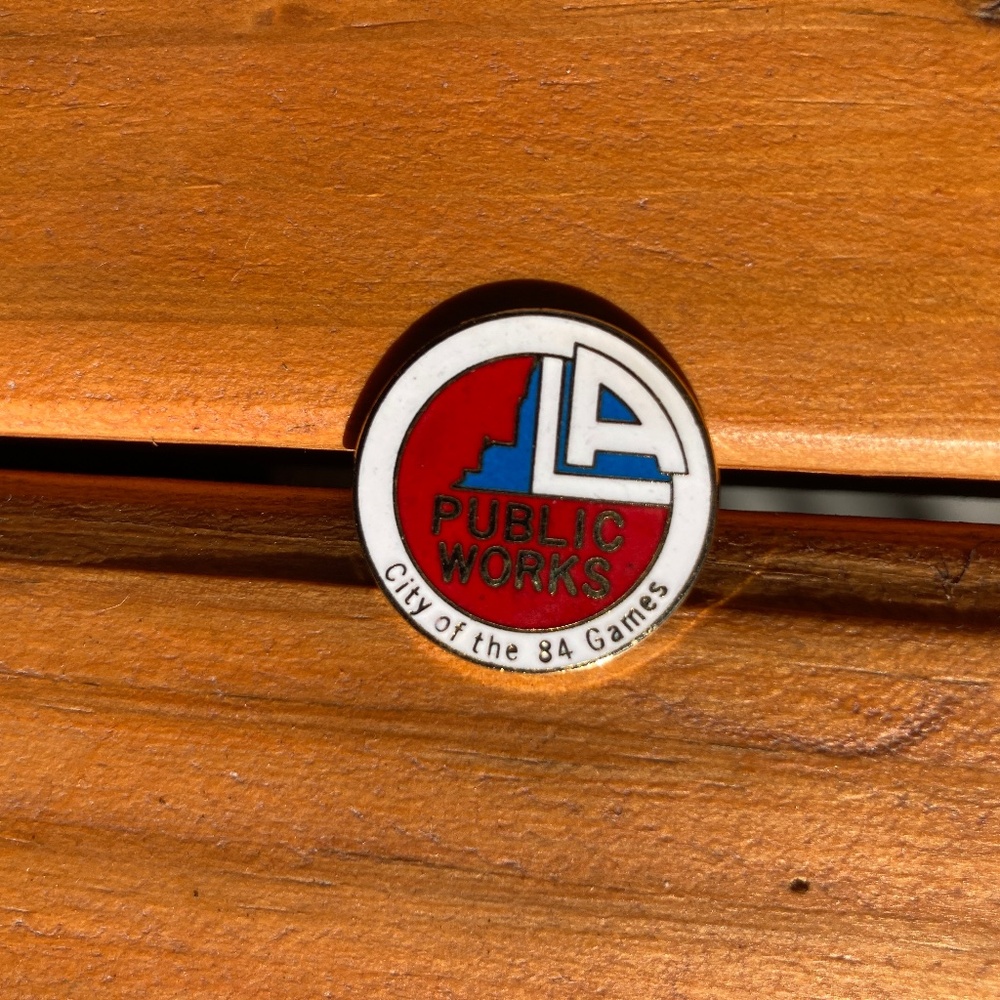 1984 Olympics Los Angeles Public Works Tac Lapel Pin Vintage